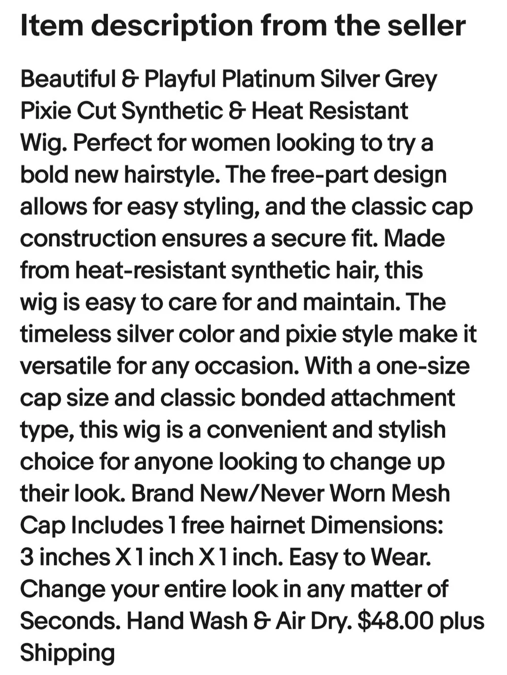 Platinum Silver Grey Pixie Cut Synthetic Wig - Heat-Resistant